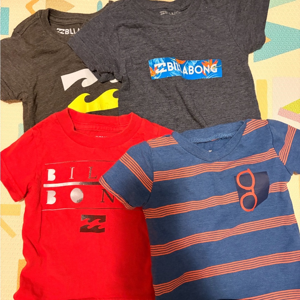Billabong Kids' T-Shirt Set - Gray, Red, Blue